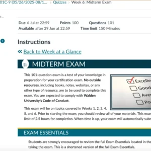 NURS-6501C Week 6 Midterm Exam