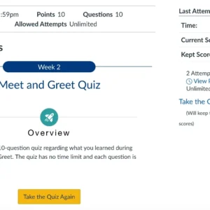 NR581NP Week 2: Meet and Greet Quiz